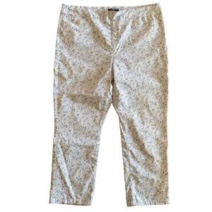 Mario Serrani Roll Cuff Capri Blue And White Floral Pants XL